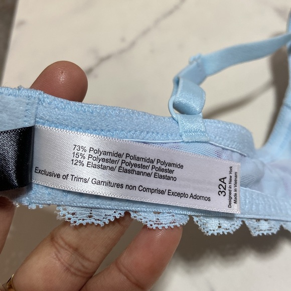 Adore Me Light Blue Floral Print Wire Bra 34B - Picture 8 of 9